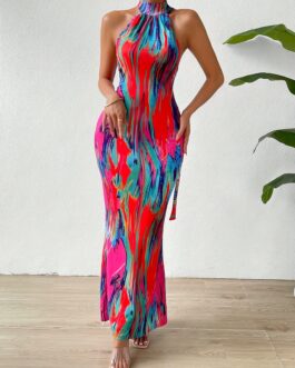 Sexy Backless Bodycon Maxi Dress