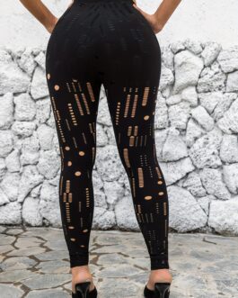 Sexy Skinny Ripped High Waist Stretchy Leggings