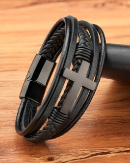 Luxury Men’s PU Leather Bracelet 19/21/23cm