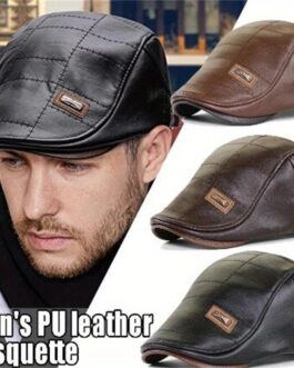 Men’s Middle-aged Sun Visor Warm Flat Beret Cap