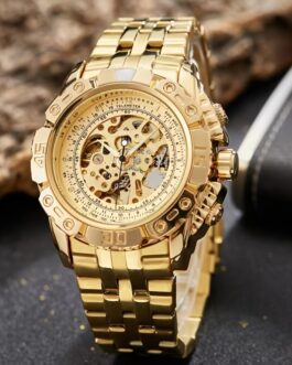 Stylish Large Dial Hollow Mechanical Watch For Men