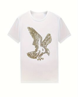 Rhinestone Eagle Cotton T Shirt