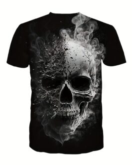 Horror Skull 3D Digital Pattern Print Men’s Graphic T-shirts