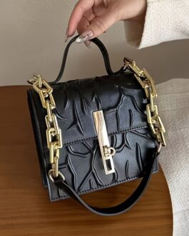 Niche Elegant Embossed Geometric Pattern Shoulder Chain Bag