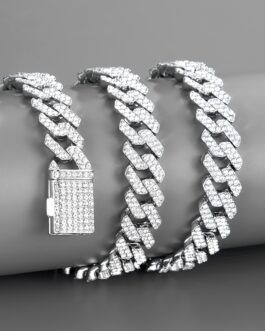 Mens Iced Out Miami Cuban Necklace Artificial Diamond Chain