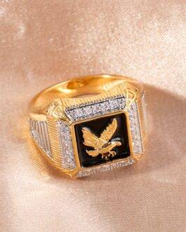 Luxury Promise Ring 14k Plated Carved Eagle On