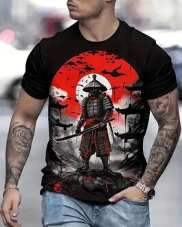 Samurai Anime 3D Print Men’s Creative Casual Short