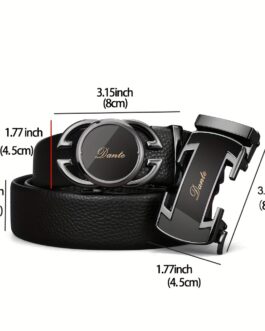 Men’s Genuine Leather Belt With 2pcs Automatic Buckles