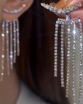 Rhinestone Tassel Earrings