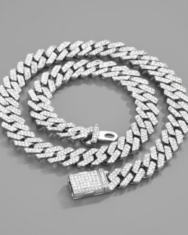 Mens Iced Out Miami Cuban Necklace Artificial Diamond Chain