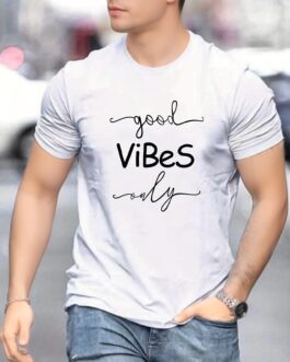 Men’s Casual Slightly Stretch Crew Neck Graphic Tee