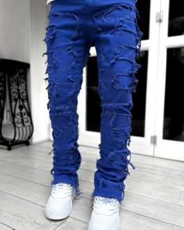 Men’s Casual Medium Stretch Street Style Denim Pants For All Seasons