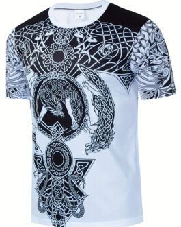 Men’s Stylish Animal Graphic T-Shirt – 3D Digital Print