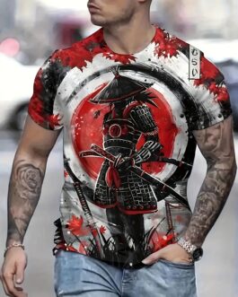 Samurai Anime 3D Print Men’s Creative Casual Short