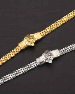 Fashion Stainless Steel Chain Bracelet Lion Head Bracelet For Men