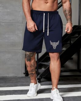 Bull Head Print Men’s Summer Shorts