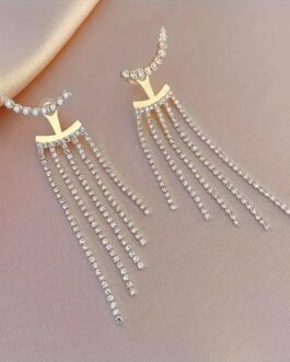 Rhinestone Tassel Earrings