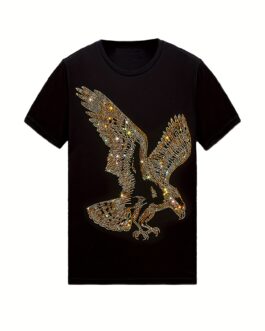 Rhinestone Eagle Cotton T Shirt