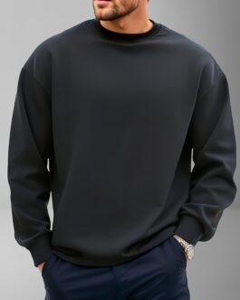 Men’s Casual Solid Crew Neck Sweatshirt For Fall Winter