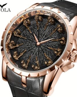 ONOLA Fashion Brand New Watch Men’s Watch Business Leather Waterproof