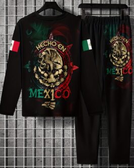 Mexico Eagle Pattern Mens 2 Piece Outfits