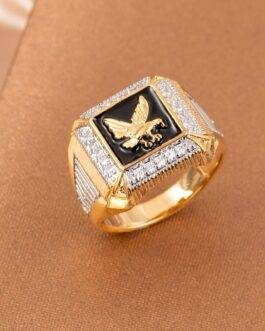 Luxury Promise Ring 14k Plated Carved Eagle On