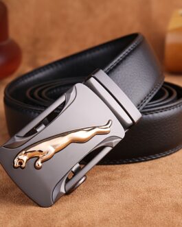 Men’s Alloy Automatic Buckle Belt, Genuine Leather Cowhide Belt