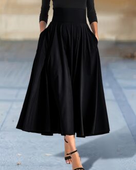 Elegant High Waist Flared Skirts