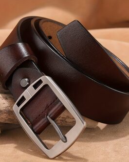 Men Fashion Genuine Leather Pin Buckle Belt For Outdoor