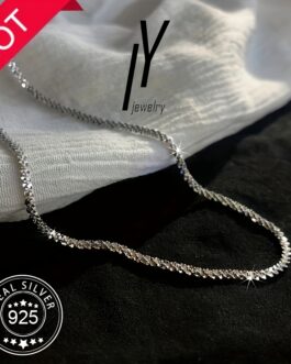 925 Silver Starry Sparkling Necklace For Men, New Year Clavicle Chain For Men