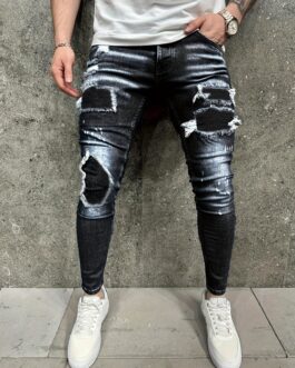 Skinny Jeans, Men’s Casual Street Style Stretch Denim Pants