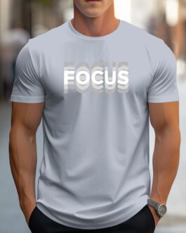 FOCUS Print Men’s Round Neck Print Tee Short-Sleeve Comfy T-Shirt