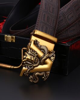 Men’s PU Leather Belt, Trendy Business Automatic Buckle Belt