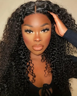 Moesha Deep Curly Human Hair 13×4 HD Lace Frontal Glueless Wig