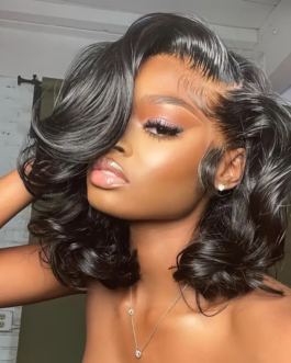 Quela Body Wave Bob Human Hair 13×4 Transparent HD Lace Frontal Wig