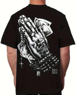 Praying Gesture Print T-shirt