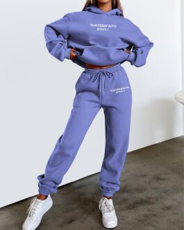 Hooded Tops & Jogger Pants Two-piece Set