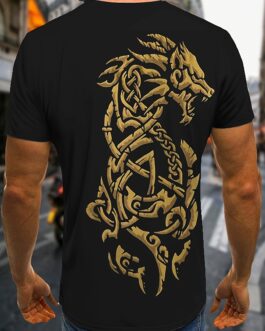 Dragon Skeleton Print T-shirt