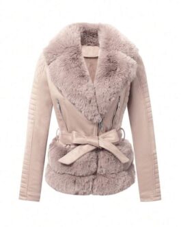 Elegant Short Faux Suede Jacket