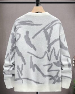 Graphic Pattern Drop Shoulder Sweater